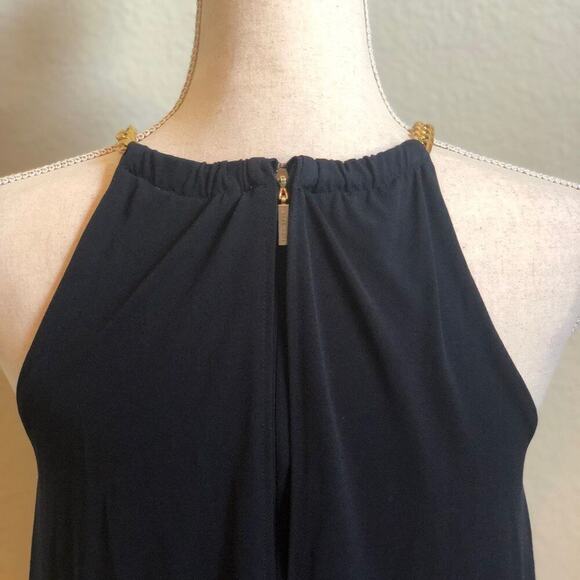 Michael Michael Kors Black Maxi Halter Gold Chain Dress XS - Picture 4 of 9